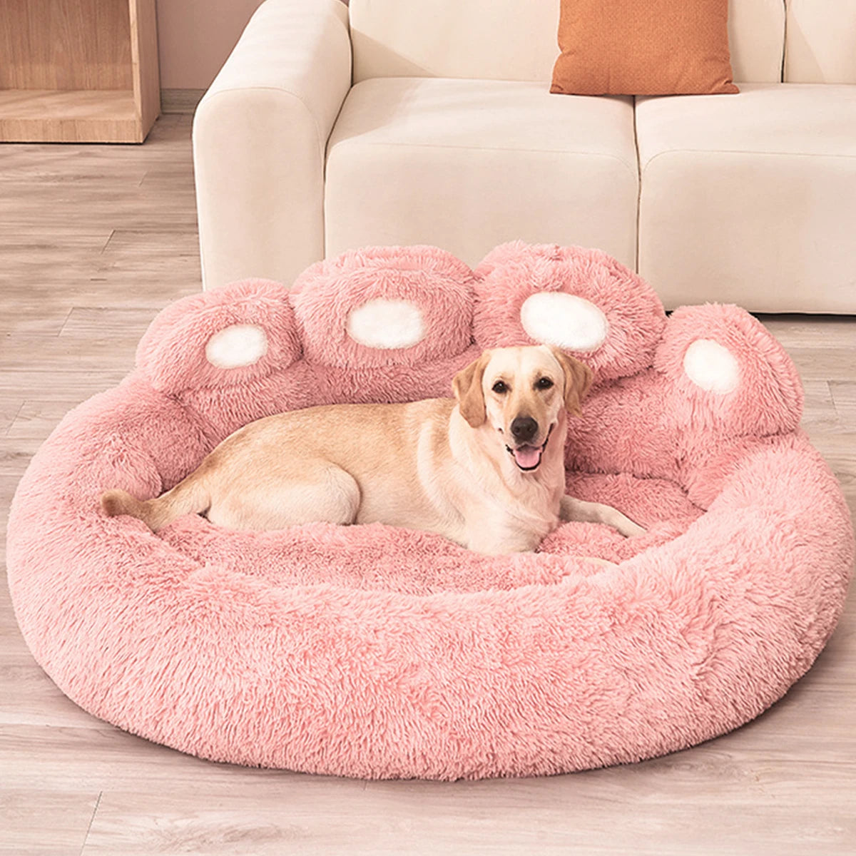 Hundeseng i myk plysj – koselig hundepute